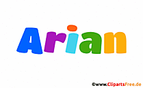 Arian Vorname Bild mit Deko Schrift - Vornamen für Jungs
