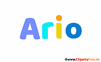 Ario Vorname für Jungen Illustration mit dekorativen Buchstaben