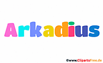 Arkadius Vorname für Jungen Illustration mit dekorativen Buchstaben