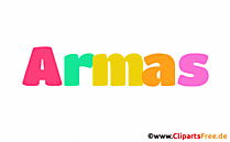 Armas Vorname Bild mit Deko Schrift - Vornamen für Jungs