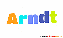 Arndt Vorname Bild mit Deko Schrift - Vornamen für Jungs