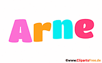 Arne Vorname für Jungen Illustration mit dekorativen Buchstaben