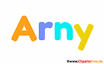 Arny Vorname für Jungen Illustration mit dekorativen Buchstaben