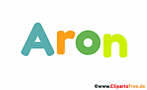 Aron Vorname Bild mit Deko Schrift - Vornamen für Jungs