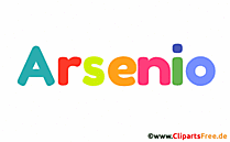 Arsenio Vorname für Jungen Illustration mit dekorativen Buchstaben