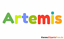Artemis Vorname Bild mit Deko Schrift - Vornamen für Jungs