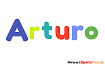 Arturo Vorname Bild mit Deko Schrift - Vornamen für Jungs