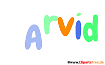 Arvid Vorname für Jungen animiertes Deko Bild