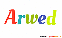Arwed Vorname Bild mit Deko Schrift - Vornamen für Jungs