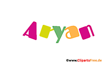 Aryan Vorname für Jungen animiertes Deko Bild