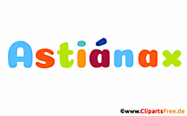 Astiánax Vorname für Jungen Illustration mit dekorativen Buchstaben