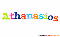 Athanasios Vorname für Jungen Illustration mit dekorativen Buchstaben