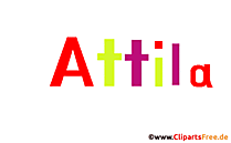Attila Vorname für Jungen animiertes Deko Bild