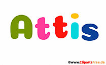 Attis Vorname für Jungen Illustration mit dekorativen Buchstaben