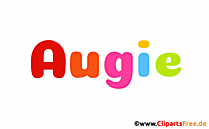 Augie Vorname für Jungen Illustration mit dekorativen Buchstaben