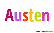 Austen Vorname Bild mit Deko Schrift - Vornamen für Jungs