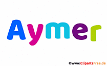 Aymer Vorname Bild mit Deko Schrift - Vornamen für Jungs