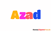 Azad Vorname für Jungen animiertes Deko Bild