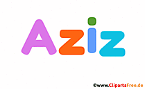 Aziz Name für Jungen - Animierte Bilder mit Vornamen