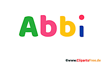 Abbi Mädchenname aus dekorativen Buchstaben