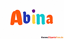 Abina Mädchenname aus animierten Buchstaben