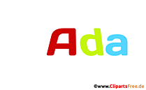 Ada Vorname für Mädchen als animierte Gif-Datei