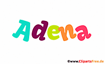 Adena Mädchenname aus animierten Buchstaben