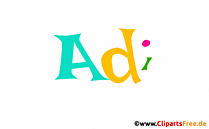 Adi Mädchenname aus animierten Buchstaben