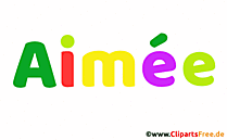 Aimée schöner Vorname für Mädchen als Bild