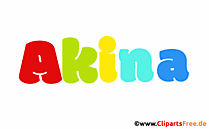 Akina Name für Mädchen als Animationsbild