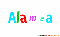 Alamea Name für Baby - Schöne Mädchennamen aus bunten Buchstaben