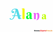 Alana Vorname für Mädchen als animierte Gif-Datei