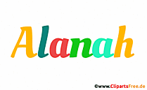 Alanah Mädchenname für Baby als Gif-Bild
