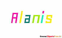 Alanis Mädchenvorname für Baby als animiertes Bild