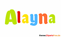 Alayna Name für Mädchen als Animationsbild