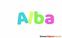 Alba Vorname für Mädchen als animierte Gif-Datei