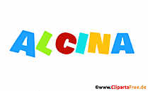 Alcina Mädchenvorname für Kind Gif animiert