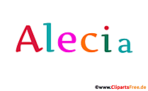 Alecia Mädchenvorname für Baby als animiertes Bild
