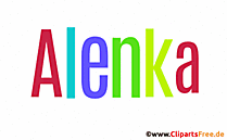 Alenka schöner Vorname für Mädchen Illustration, Gif
