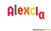 Alexcia Name für Mädchen als Animationsbild
