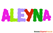 Aleyna schöner Vorname für Mädchen Illustration, Gif