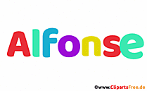 Alfonse Name Vorname für Baby Gif-Animation
