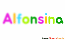 Alfonsina schöner Vorname für Mädchen Illustration, Gif