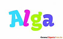 Alga Mädchenvorname für Baby als animiertes Bild
