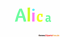 Alica Vorname für Mädchen als animierte Gif-Datei