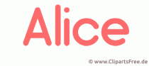 Alice Mädchenname - Animierte Namen im Gif-Format