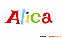 Alicea Name für Mädchen als Animationsbild