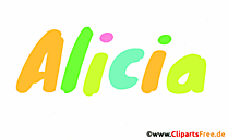 Alicia Vorname für Mädchen als animierte Gif-Datei