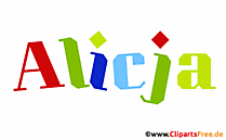 Alicja schöner Vorname für Mädchen Illustration, Gif