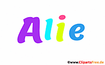 Alie Name Mädchenvorname für Baby Gif animiert